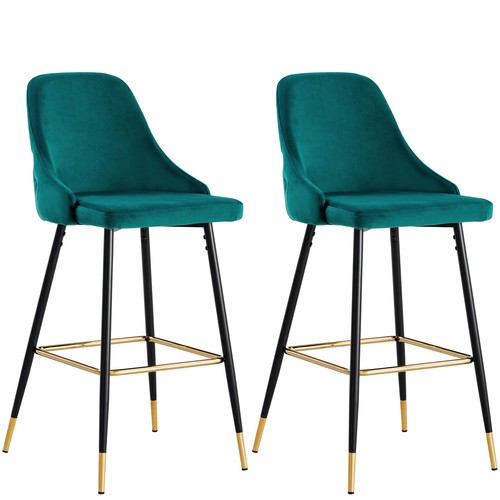Velvet barstools kitchen - 2x,