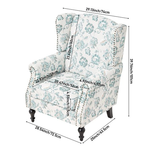 High back armchair fireside - high,