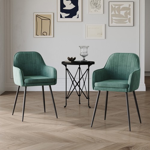 Dining chairs velvet padded - 2x,