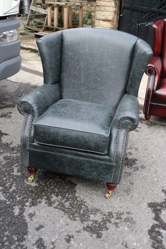 High back wing chair real - back,