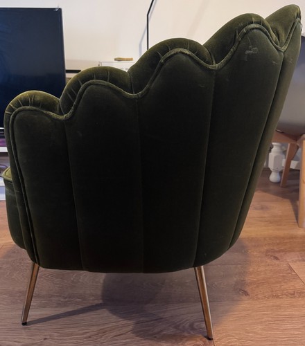 Olive green velvet - green,