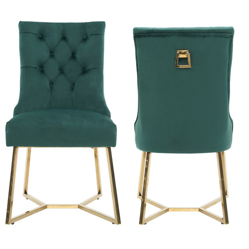 Ambra green velvet dining - green,