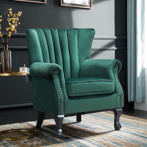 Vintage wingback armchair sofa - armchair,