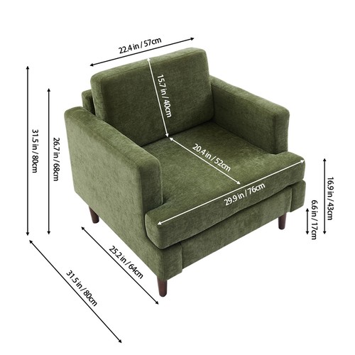 High back armchair accent - high,