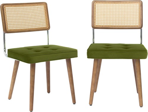 Rattan dining chairs set 2 - rattan,