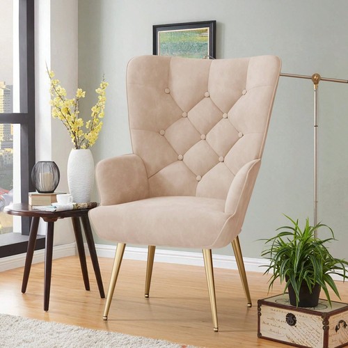 Velvet accent armchair - accent,