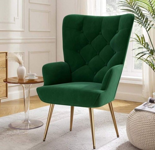 Velvet accent armchair - accent, high