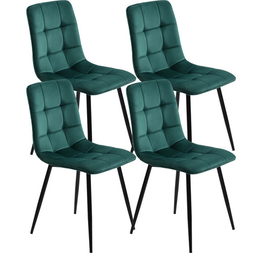 Set velvet dining chairs - of,